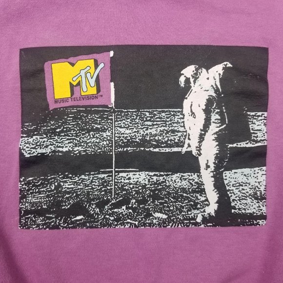 MTV Moon Man Women's Cropped Sweatshirt Medium - Picture 10 of 10